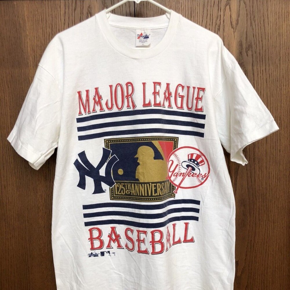 New York Yankees 1994 MLB 125th Anniversary Shirt XL Majestic Vintage Baseball